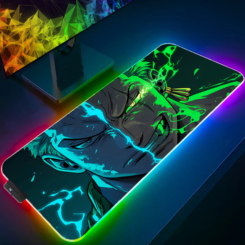 Desk Setup Rug - ONE PIECE Zoro Mouse Pad RGB