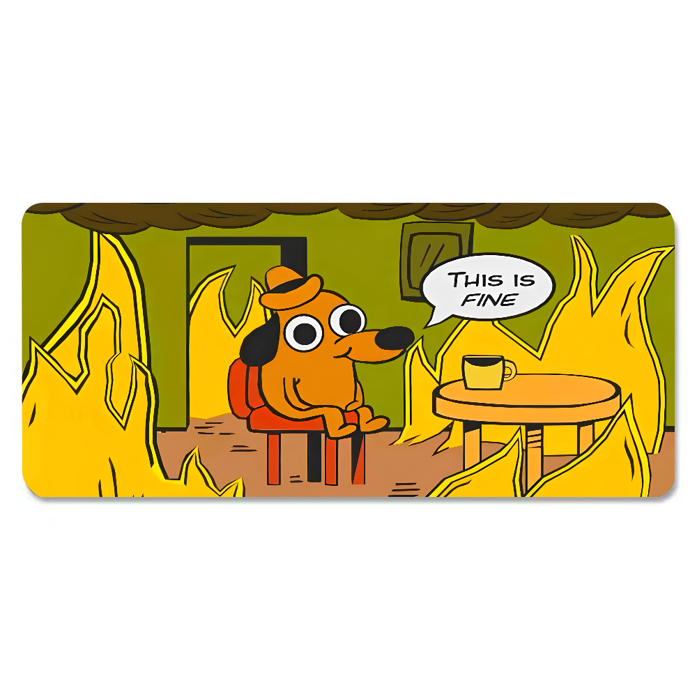 This Is Fine Dog Dachshund Mou - Desk Setup Rug ulasan dan harga