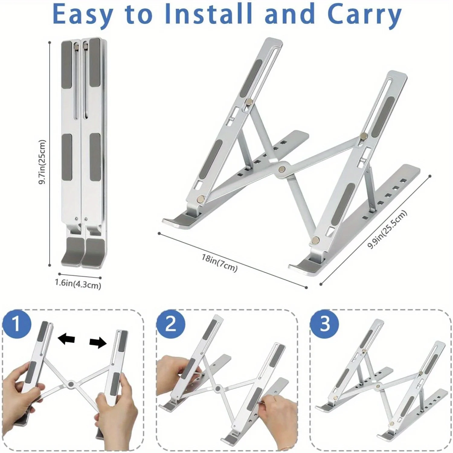 Foldable Aluminum Laptop Riser - Desk Setup Mac ulasan dan harga