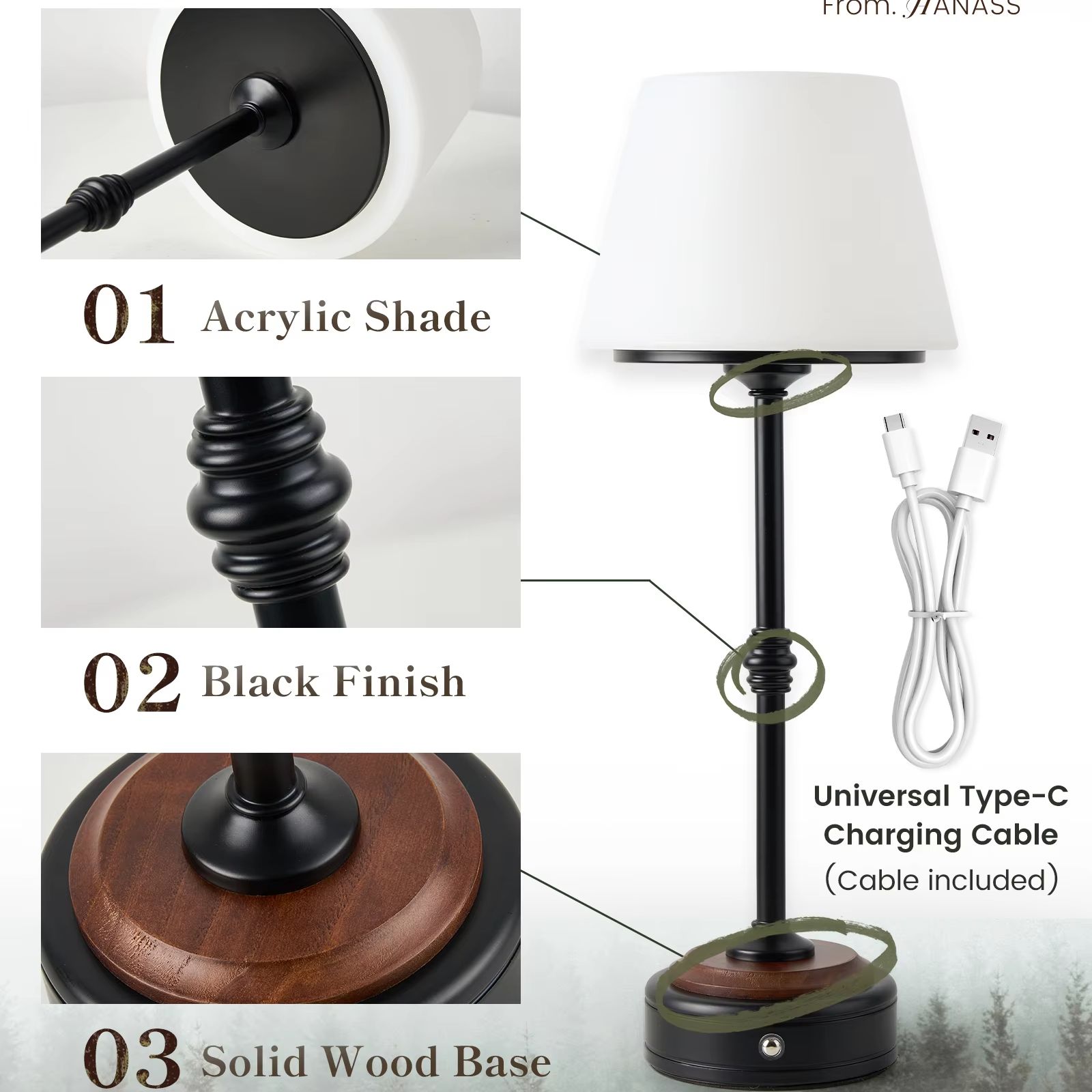 Cordless Table Lamps Set of  5 - Desk Setup Bedroom ulasan dan harga