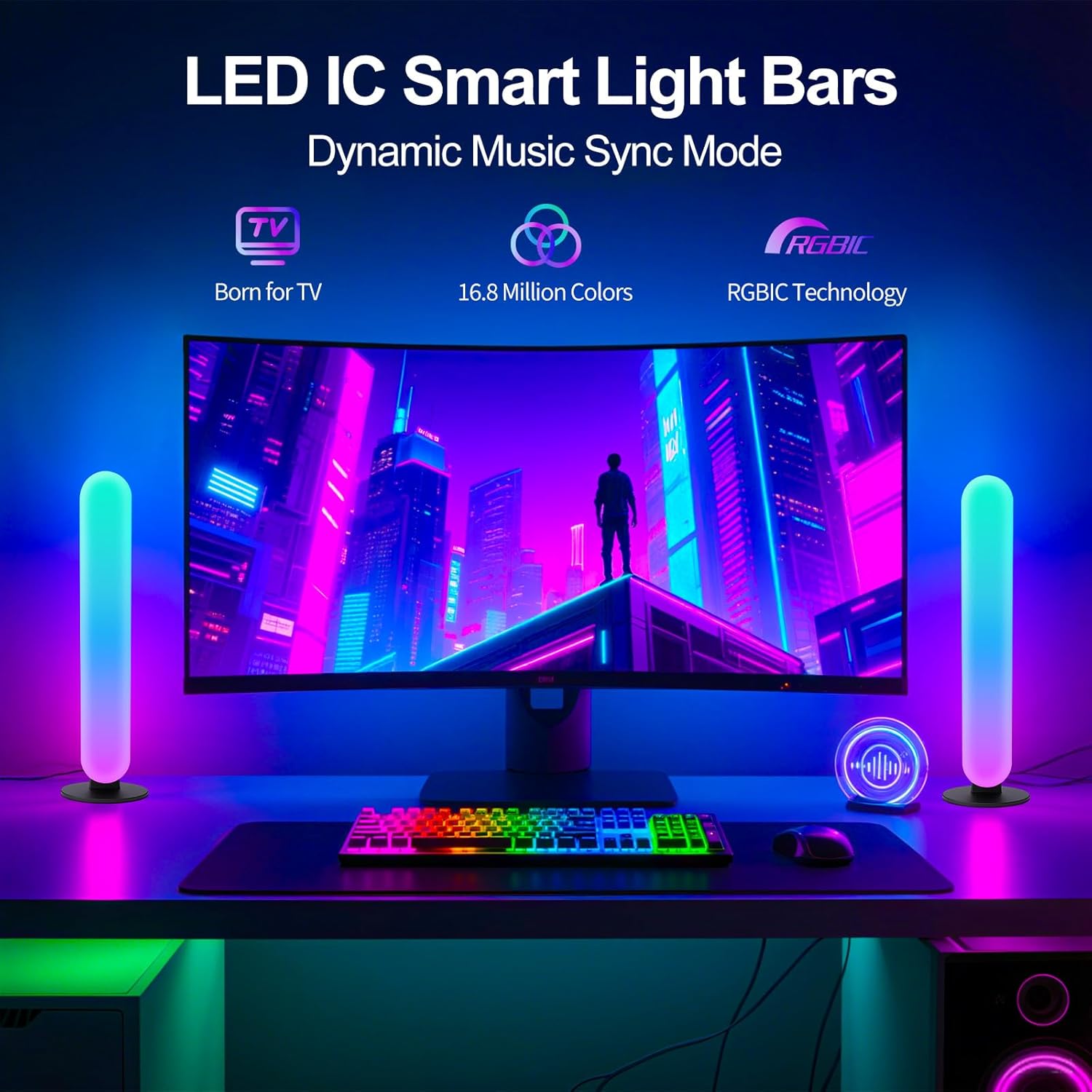 Plastic RGB LED Light Bar Musi - Ambient Light Bar Usb ulasan dan harga