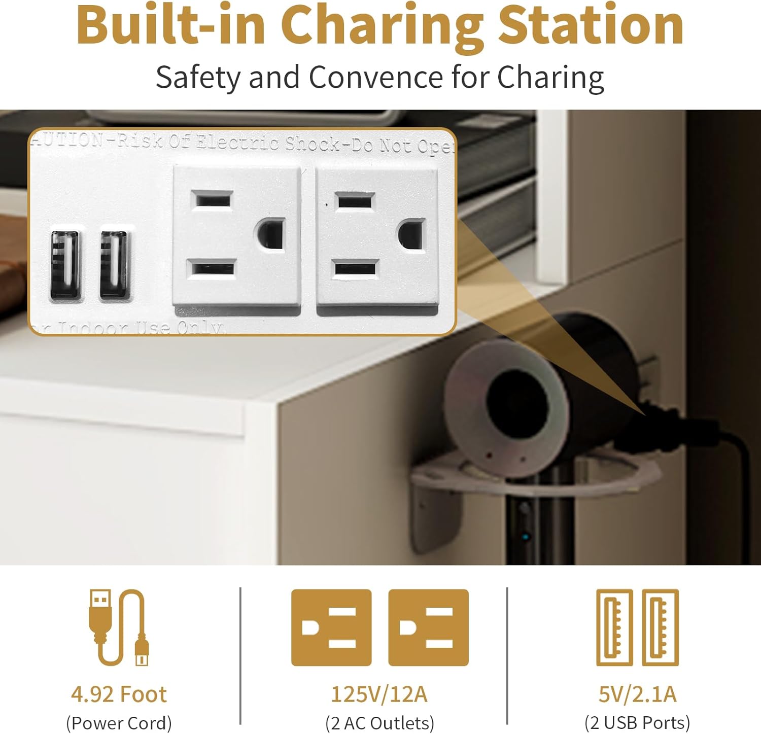3 in 1 Vanity Desk with Fold-u - Desk Setup Charging Station ulasan dan harga