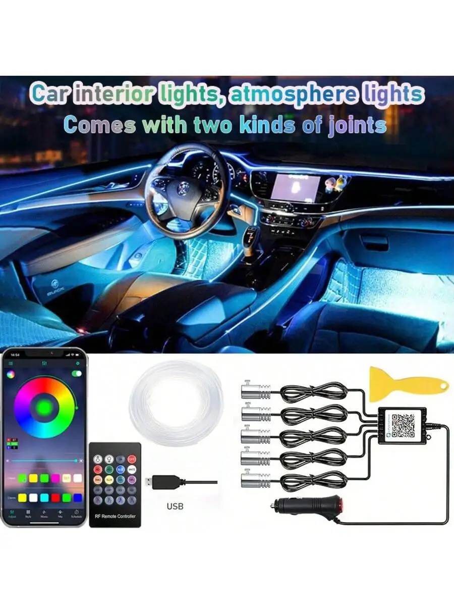 Car Interior Lights, USB Car L - Ambient Light Bar Usb ulasan dan harga
