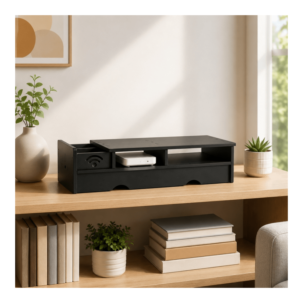 Black Matte WiFi Router Storag - Desk Setup Bedroom ulasan dan harga