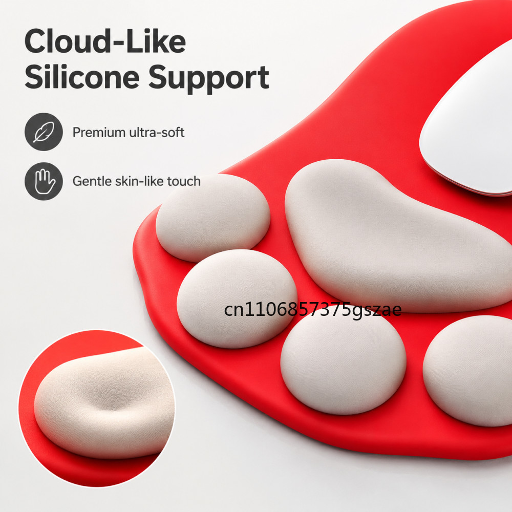 Cute 3D Cat Paw Mouse Pad Soft - Desk Setup Mac ulasan dan harga