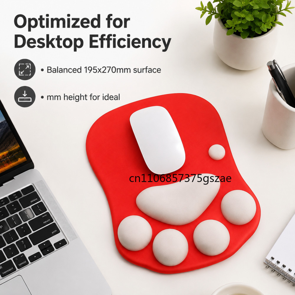 Cute 3D Cat Paw Mouse Pad Soft - Desk Setup Mac ulasan dan harga