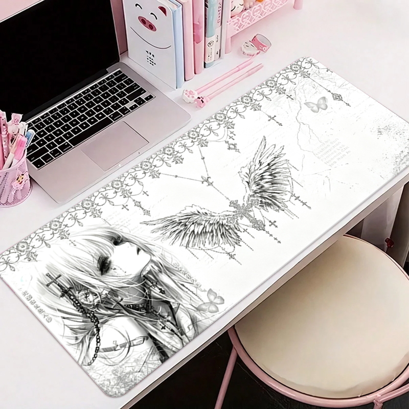 Leather Mousepad Black White A - Desk Setup Rug ulasan dan harga