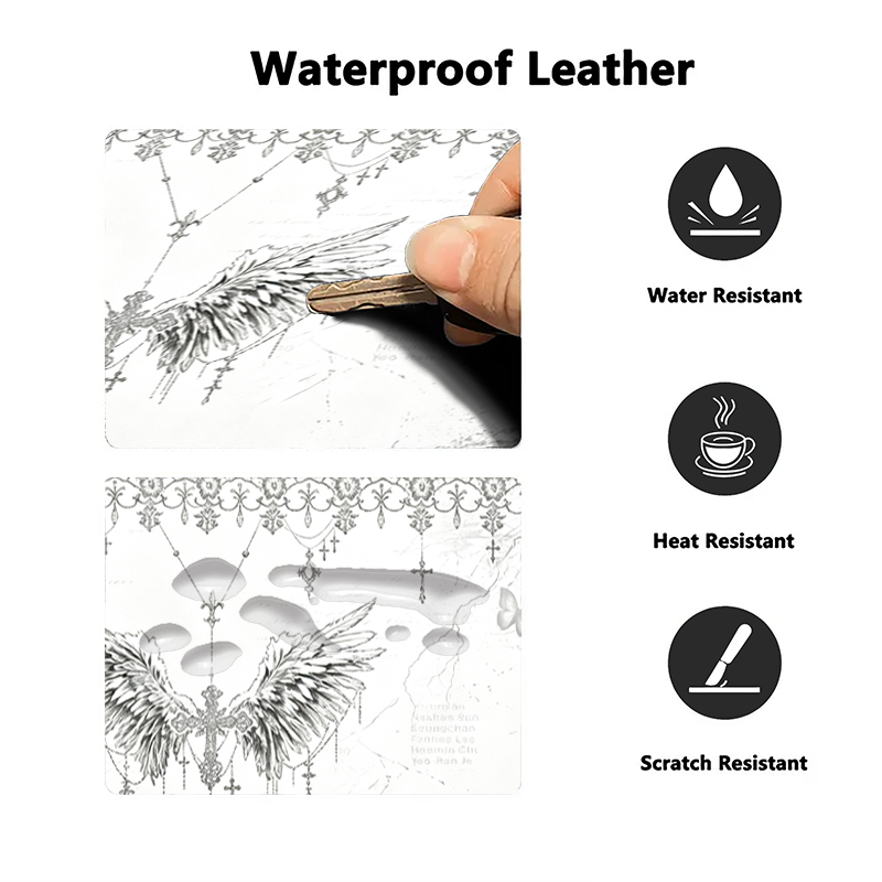 Leather Mousepad Black White A - Desk Setup Rug ulasan dan harga