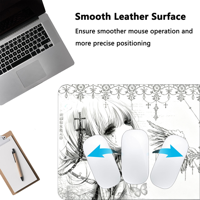 Leather Mousepad Black White A - Desk Setup Rug ulasan dan harga
